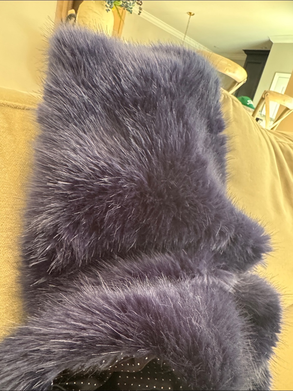Long fur midnight blue tippet scarf shawl stole aspen vail - Picture 4 of 5